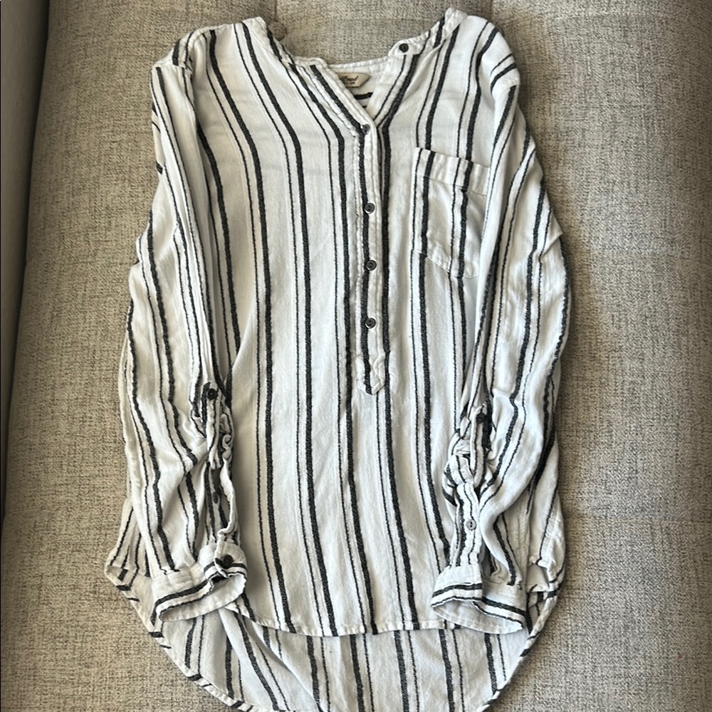 Striped Button-Up Women's Top